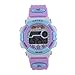 LinTimes LED Digital Waterproof Watch for Girls Multifunction Outdoor Sport Electronic Wrist Watch Purple