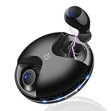 Wireless Earbuds, Bluetooth 5.0 True Wireless Headphones, Hands Free Sweatproof Earbuds 15H Playing Time Built-in HD Dual Microphone &ndash; Black