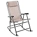 Timber Ridge Smooth Glide Lightweight Padded Folding Rocking Chair for Outdoor and Support up to 300lbs, Beige