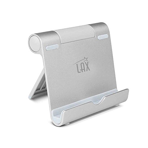 Adjustable Aluminum Tablet Stand for iPad, eReaders, and Smartphones (Silver)
