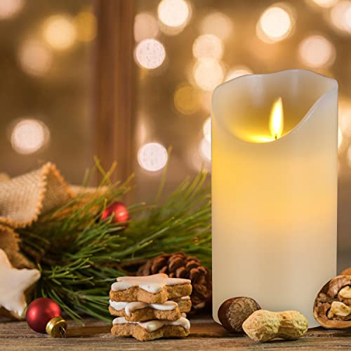 Vickiss Flameless Candles Battery Operated Candles Ivory Real Wax Pillar LED Candles with 10-Key Remote and Cycling 24 Hours Timer (2 Pack - 3.25\
