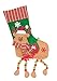 Clever Creations Plush Reindeer Christmas Stocking Hanging Pom-Pom Legs | Red and Green Felted Material with Knitted Cuff | Festive Holiday Décor | Traditional Winter Theme | Measures 16” Tall