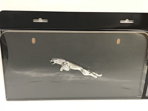 Jaguar OEM Accessory Front Black License Plate with Chrome Leaper in the Centrt - Thumbnail 2