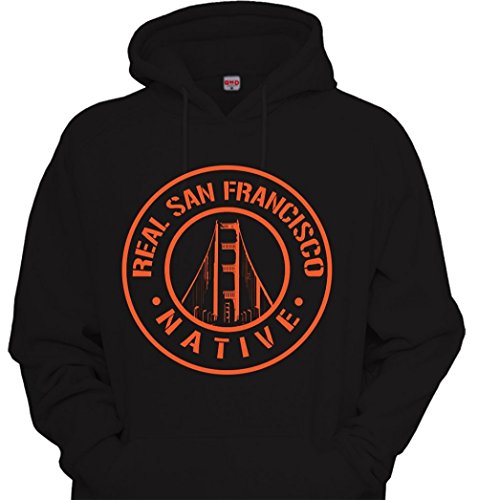 Mens SF San Francisco Native Hoodie Sweatshirt California Republic Black Orange