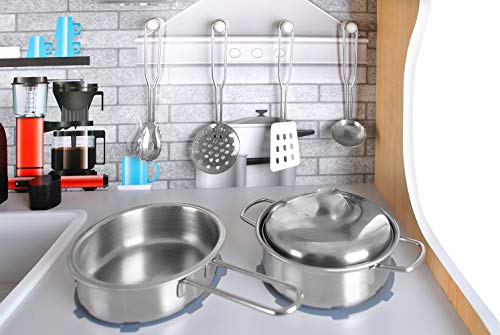 KRUZZEL Kinderküche aus Holz Zubehör Kochgeschirr mit Licht 9150, Farbe:Hellbraun – Bild 5