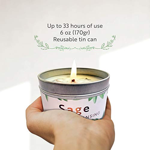 CHANDELITA-Aromatherapy-Candle-Scented-with-Pure-Sage-for-Home-Blessing-and-Energy-Sage-Leaves-with-Soy-Wax-for-Purification-Relaxation-Meditation-and-Chakra-Healing
