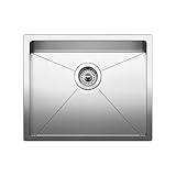 Blanco 519546 Quatrus R15 Under Mount Single Bowl Kitchen Sink, Small, Stainless Steel