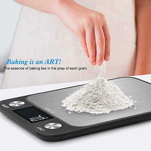 Digital Kitchen Food Scale, Elec3 Kitchen Weight Scales for Cooking & Baking, Ultra Slim/Multifunctional/Tare Function Measuring Scales- 22lb/10kg Capacity, 0.04oz/1g(Batteries Included)