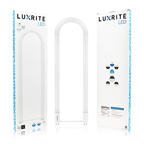 Luxrite U Bend LED Tube Light, T8 T12, 18W (32W Equivalent), 5000K