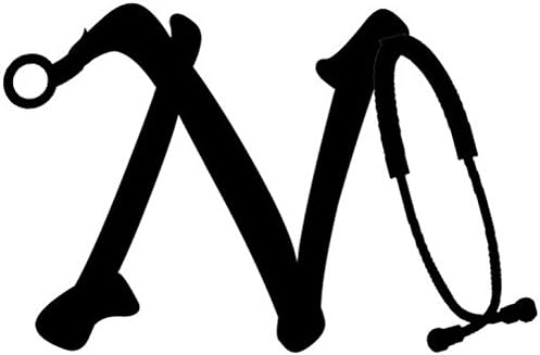Stethoscope Letter N Monogram Initial Name For Yeti Decal, Yeti Rambler Decal, Yeti Tumbler Decal, Ozark Tumbler Decal, Dr Nurse decal, Wall Vinyl Decal, Ozark Trail Decal, RTIC