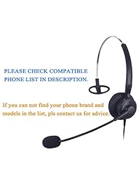 audicom Corded Centro de llamadas Headset Auricular con micrófono para Avaya 1416 2420 5410 Aastra 6757i Mitel 5330 NEC Aspire Dt300 DSX shoretel ip230 Polycom 335 y vvx310 400 teléfono teléfonos IP (h200sta)