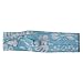 Pleated Fabric Print Hat Band - R Hawaiian Flower Light Blue