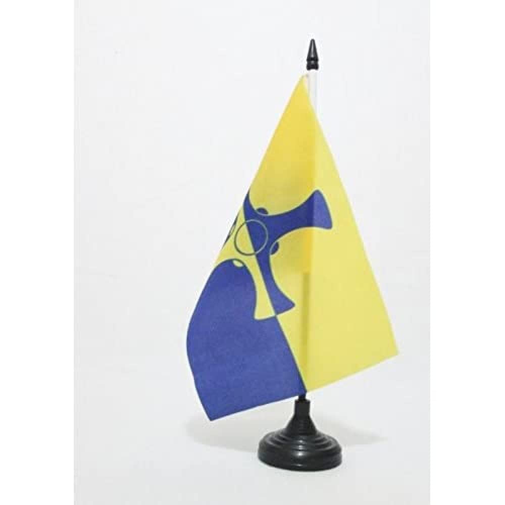 AZ FLAG Durham New county Table Flag 5'' x 8'' - Durham New county Office Decoration 100% Polyester 21 x 14 cm - Mini Desk Flag with Pole and Black Plastic Base