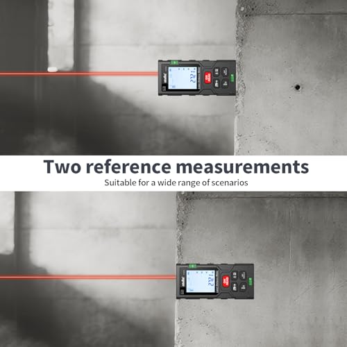 atolla Telémetros Láser 60M Medidor Laser de Distancia Alta Precisión ±2 mm, Distanciometro Laser con LCD Pantalla Almacenamiento de Datos, Medición de Pitagórico/Distancia/Área/Volumen, IP54