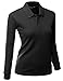 Xpril Luxurious Solid Long Sleeves PK Polo Shirt Black Size XL