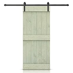 44 in. x 84 in. Mid-Bar Series Sage Green Stained