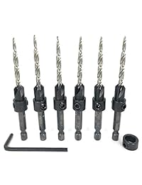 Paquete de 6 piezas Pro Maxim Torque avellanador de madera ajustable