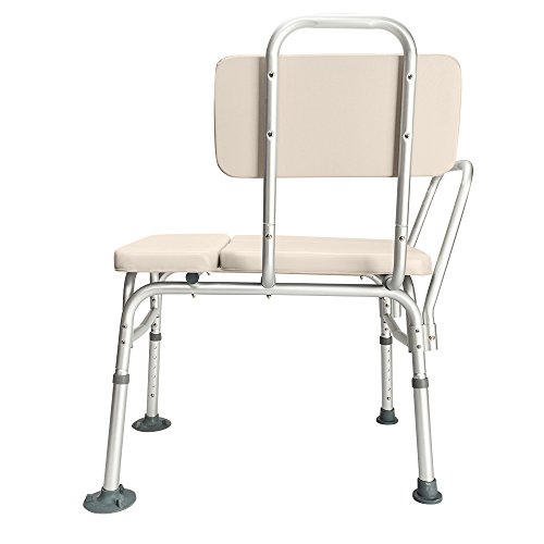 MallMall Medical Aluminium Alloy 6 Height Adjustable Bathroom Tub Bath Shower Transfer Bench with Backrest & Arms Shower Chair Accessibility Aid for Seniors Elderly Baby Bathtub Lift Chair - Thumbnail 2
