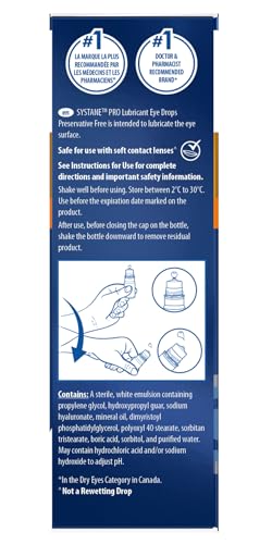 Systane PRO Preservative-Free Lubricating Eye Drops for Dry Eye Relief, Triple-action Formula, Long-lasting Hydration, Relief from Digital Strain – 10 mL