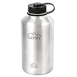 Beer Growler, Glyby 64 OZ Stainless Steel Water Bottle - BPA Free