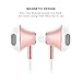 Wireless Headphones, Lightweight Sport Earphone, HiFi Stereo Magnetic Earbuds Bluetooth Headphones, Tangle Free, HD Buit-In Mic, Support 2 Devices, Sweatproof, for Jogging, Running, Gym (Rose Gold)