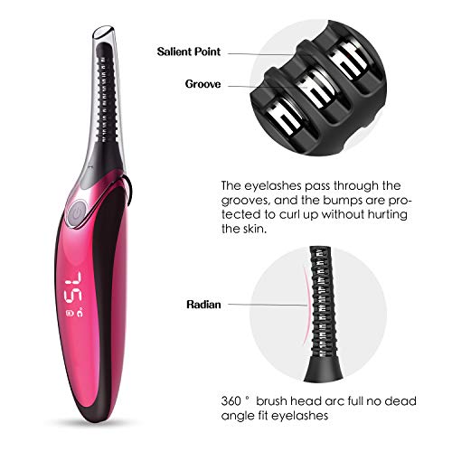 Heated Eyelash Curler, Electric Eyelash Curler, Mini USB Rechargeable
