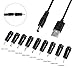Onite DC Plugs Male 4.0x1.7mm, 4.0x1.35mm, 3.5x1.35mm, 3.5mm Mono, 3.0x1.1mm, 2.5x0.7mm, 2.5mm Mono, 2.35x0.7mm, 2.0x0.6mm Adapters for Electronics Devices Tablets, USB to DC 5.5x2.1mm Cord (DC9+1)