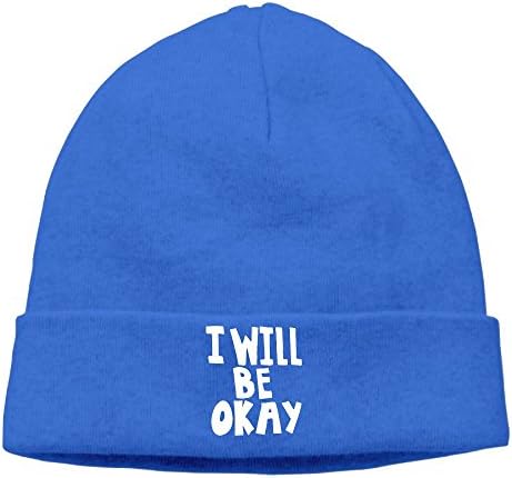 RichardLyons Momen's I Will Be Okay Soft Skiing RoyalBlue Beanies Cap Hat