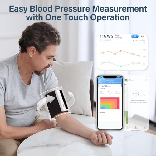 CheckMe Armfit Plus Arm Blood Pressure Monitor with ECG and ECG Report Analysis, Automatic Measurement in 30S, Free APP for Android and iOS, with Multi-User Management and Unlimited Storage