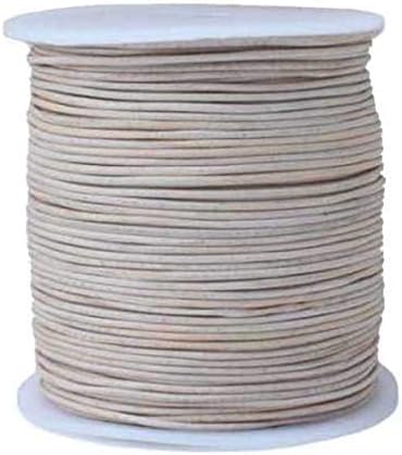 Round Leather Cord, 100 Meters Bulk Spool, 1.0 Millimeter Natural