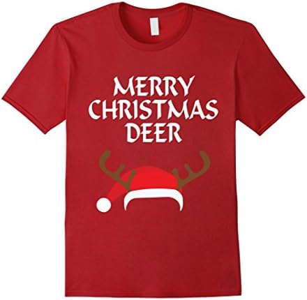 Mens Merry Christmas Deer Pregnancy Baby Birthing Announce TShirt XL Cranberry