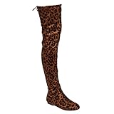 NATURE BREEZE FD72 Women's Stretchy Thigh High Flat Heel Boot Half Size Small