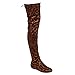 NATURE BREEZE FD72 Women's Stretchy Thigh High Flat Heel Boot Half Size Small