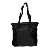 Otaria Lightweight Packable Tote Bag – Water Resistant Folding Travel Bag, Black