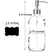 Dish Soap Dispenser for Kitchen Countertop - Liquid Hand Soap Dispenser for Bathroom - Perfect for Lotion, Oils, Mouthwash - Waterproof Chalk Labels (Brushed Nickel Pump, Clear Thick Glass, 16 oz)