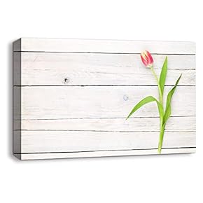 Canvas Wall Art - Flowers on Vintage Wood Background - Canvas Prints Home Artwork Decoration for Living Room,Bedroom - 24x36 inches