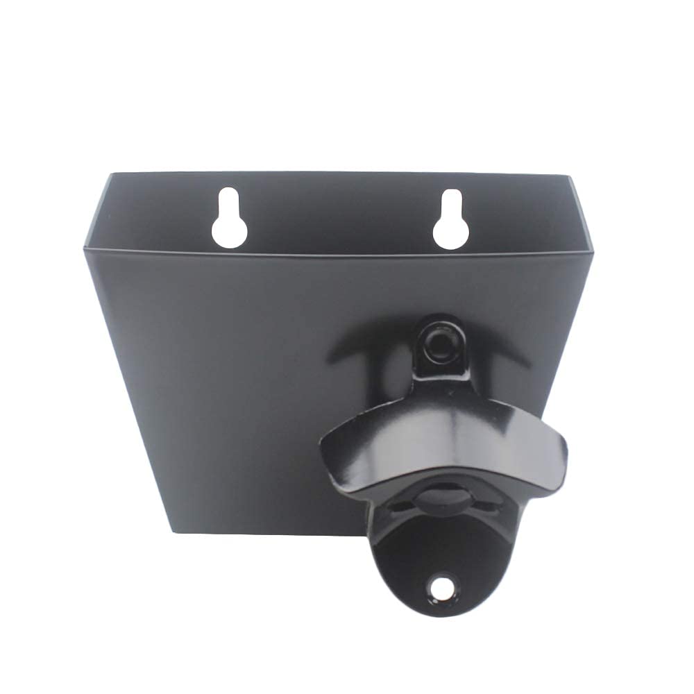 Black Wall Mounted Bottle Opener and Bottle Cap Catcher Set for Soda Lovers' Gift