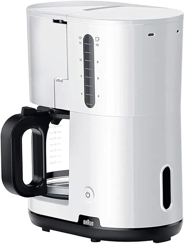 Casa Pequeno-Almoço1 Cafeteira com Filtro, AromaCafe, Sistema OptiBrew, Desligamento Automático, Máquina de Café até 10 Chávenas, Garrafa de Vidro Apta para Máquina de Lavar Loiça, 1000W, Branca, KF1100WH
