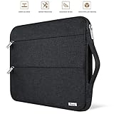 Voova 15.6 14 15 Inch Laptop Sleeve Case with Handle Waterproof Protective Cover Bag Compatible with MacBook Pro 15.4", Surface Book 2 15", ASUS, Acer, Hp with Pocket, Black
