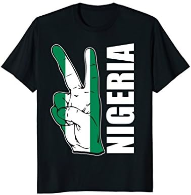 Mens Nigerian pride Peace in Nigeria flag Africa t-shirt 2XL Black