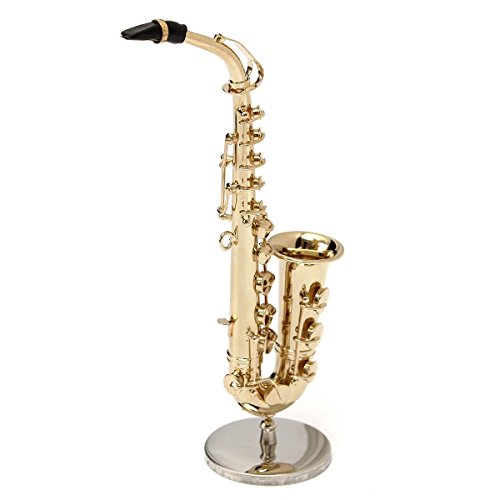 MECO 1/6 Model Saxophone Toys Alto Sax Mini Musical Instrument Leather
