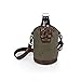 LEGACY - a Picnic Time brand Insulated 64 oz, Beer Gifts for Men, Waxed Canvas Tote Water Bottle Carrier, One Size, Khaki Green with Brown Accents & Glass Growler