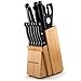 MEGALOWMART Professional 14 Piece Stainless Steel Kitchen Knife Set with Wood Knife Block Stand