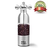 Salt and Pepper Grinder - Warmhoming Stainless Steel Pepper Mill Salt Mill - Granule Size Adjustable Pepper Grinder Salt Grinder
