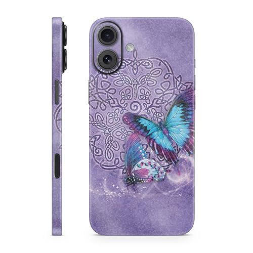 Glossy Glitter Phone Skin Compatible with Apple iPhone 16 Plus - Celtic Butterf…