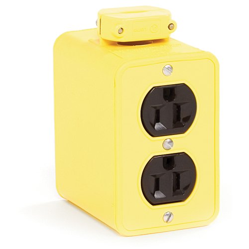 Woodhead 308010 SuperSafeway Multiple Outlet Box Yellow, Electrical