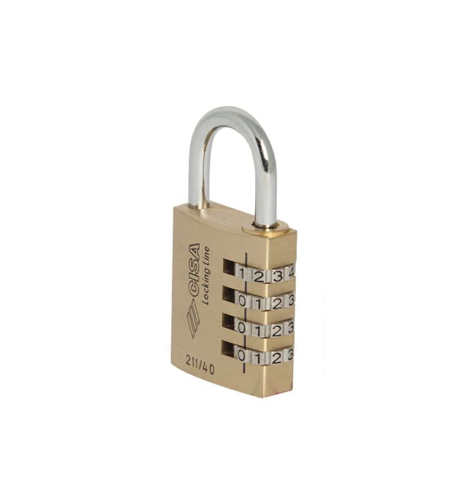 CISA 121190200 Combination Padlock, Brass, 20 mm