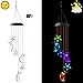 SUMERSHA Moon Star Wind Chime, Color Changing LED Solar Mobile Star Moon Wind Chimes Hanging Outdoor Solar Lights for Home Party Yard Garden Night Decoration (Star Moon Light)