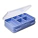 LazyMe Large Pill Box Medicine Organizer 2 Layer Air Tight Weekly Lock Case (White) (Blue)