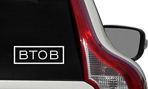 BTOB Text Box Car Vinyl Sticker Decal Bumper Sticker for Auto Cars Trucks Windshield Custom Walls Windows Ipad MacBook Laptop Home and More (Black)